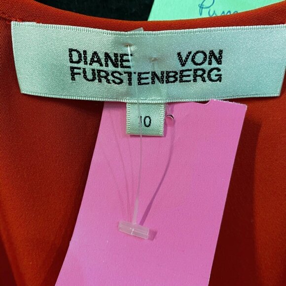 Diane Von Furstenberg Red Silk Faux Wrap Dress - Picture 4 of 4